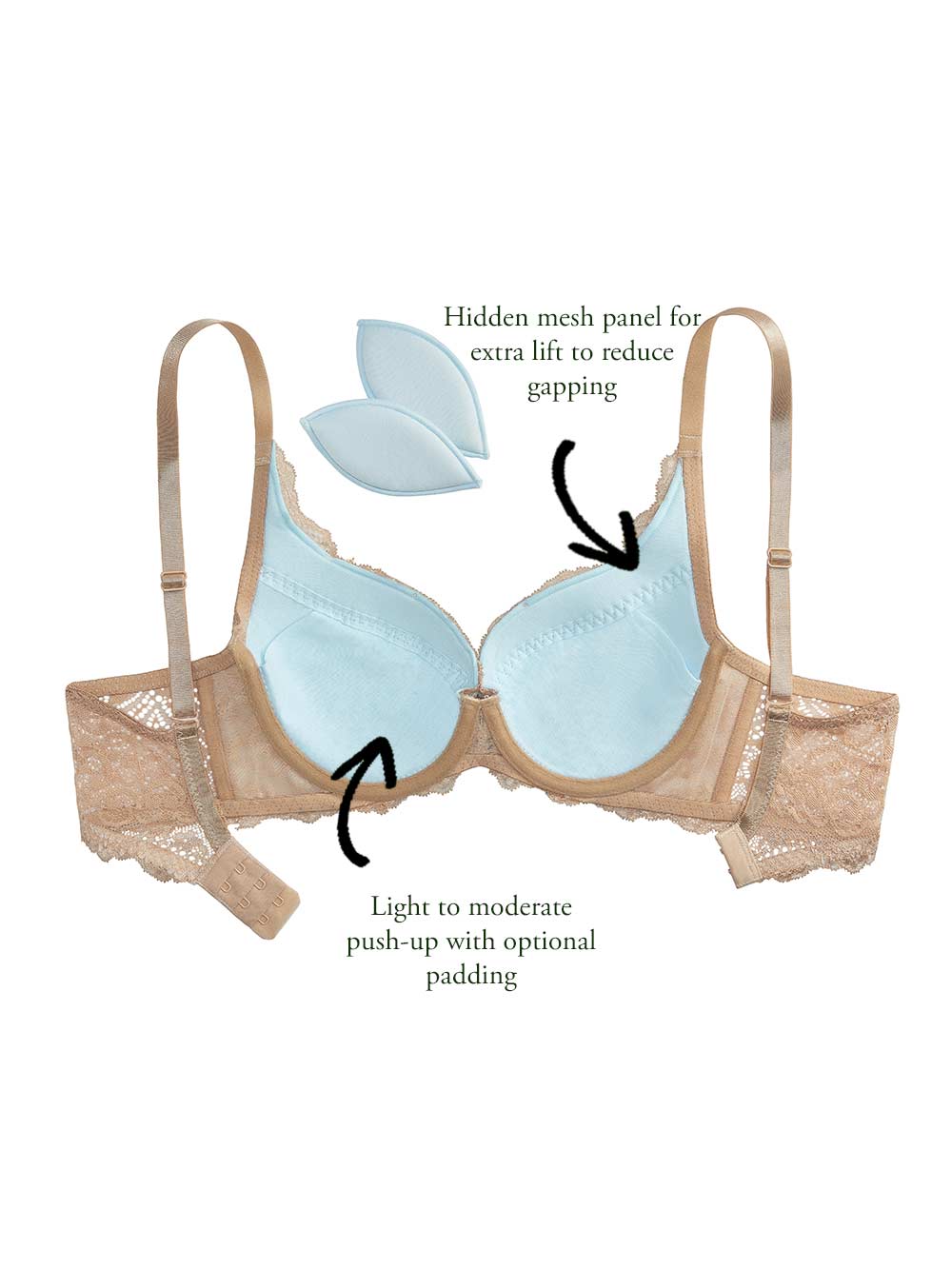 Bras with removable store cookies