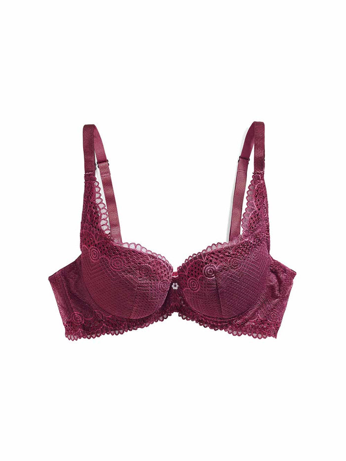 Ellie Demi-Cup Bra, Petite, Soft-Cups, Removable Push-Up Pads, Lace